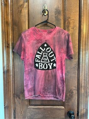 Fall Out Boy Short Sleeve Graphic Tee - Washed Burgundy
